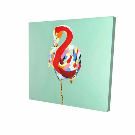 FONDO 16 x 16 in. Colorful Abstract Flamingo-Print on Canvas FO2790904